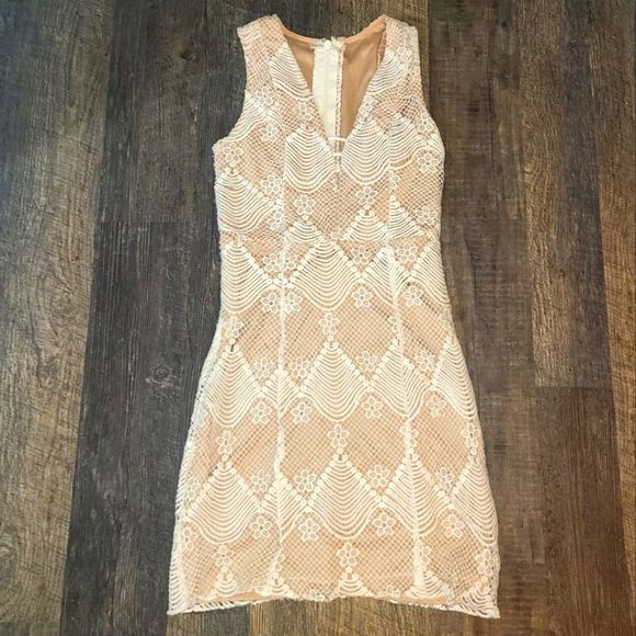 Lulus Dresses & Skirts - Lulu's Lace Crochet Overlay Mini Dress